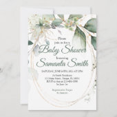 Invitation Dusty Green Eucalyptus Baby shower vert (Devant)