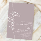 Invitation Dusty Lavender Elegant Mariage de script de callig