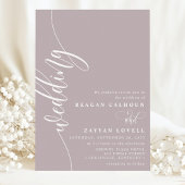 Invitation Dusty Lavender Elegant Mariage de script de callig
