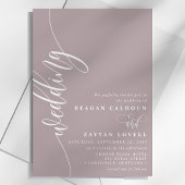 Invitation Dusty Lavender Elegant Mariage de script de callig