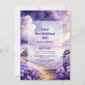 Invitation Dusty Lavender Foliage Mariage moderne (Devant)