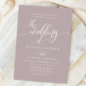 Invitation Dusty Lavender Simple Modern Script Mariage