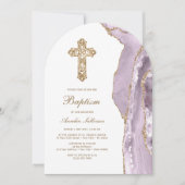 Invitation Dusty Lilac Agate Baptism (Devant)