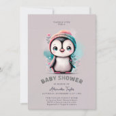 Invitation Dusty Lilac mignonne Baby shower fille d'hiver Pin (Devant)