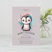 Invitation Dusty Lilac mignonne Baby shower fille d'hiver Pin (Debout devant)