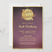 Invitation Dusty lilac or disco bal anniversaire (Devant)