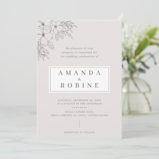 Invitation Dusty Mauve (Debout devant)