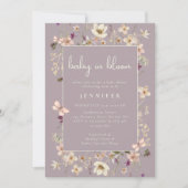 Invitation Dusty Mauve Baby Dans Le Baby shower Fleur sauvage (Devant)