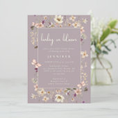 Invitation Dusty Mauve Baby Dans Le Baby shower Fleur sauvage (Debout devant)
