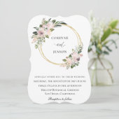 Invitation Dusty Mauve Botanical Gold Hoop Mariage (Debout devant)
