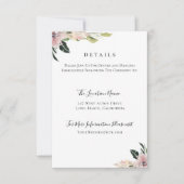 Invitation Dusty Mauve Botanique Détails du Mariage (Devant)