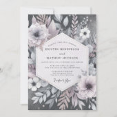 Invitation Dusty Mauve Floral Romance Wedding (Devant)
