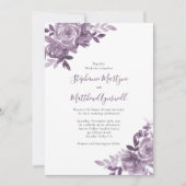 Invitation Dusty Mauve Floral Rose Mariage botanique (Devant)