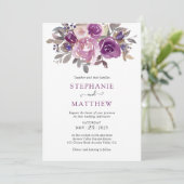 Invitation Dusty Mauve Purple Blush Floral Mariage (Debout devant)
