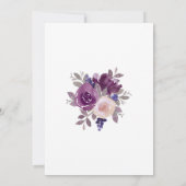 Invitation Dusty Mauve Purple Blush Floral Mariage (Dos)