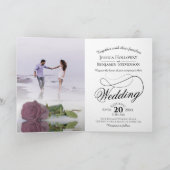 Invitation Dusty Mauve Rose Élégant Mariage photo romantique (Intérieur)