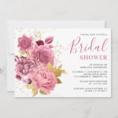 Invitation Dusty Mauve rose Rose Fête des mariées (Devant)