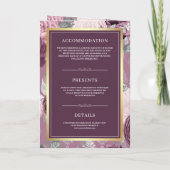 Invitation Dusty Mauve violet Floral QR Code Mariage musulman (Dos)