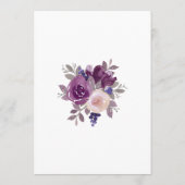 Invitation Dusty Mauve violet violet Mariage floral géométriq (Dos)