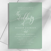 Invitation Dusty Mint Simple Mariage de script moderne