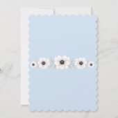 Invitation Dusty Navy Blue Ivory Anemone Mariage intemporel (Dos)