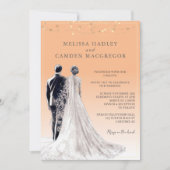 Invitation Dusty Orange élégant moderne QR Code Mariage (Devant)