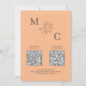 Invitation Dusty Orange élégant moderne QR Code Mariage (Dos)