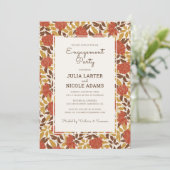 Invitation Dusty Orange Peony Flowers Automne (Debout devant)