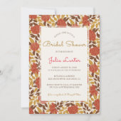 Invitation Dusty Orange Peony Flowers Fête des mariées d'auto (Devant)