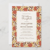Invitation Dusty Orange Peony Flowers Réception Mariage de au (Devant)