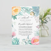 Invitation Dusty Pastel Tropical Floral Mariage virtuel (Debout devant)