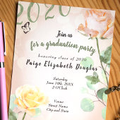 Invitation Dusty Peach Vintage Botanical Graduical Party