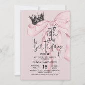Invitation Dusty Pink 18th Birthday ⎮Pink Royal Bow Party (Devant)
