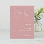 Invitation Dusty Pink Arch QR Code Mariage Photo (Debout devant)