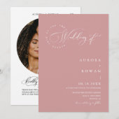 Invitation Dusty Pink Arch QR Code Mariage Photo (Devant / Derrière)