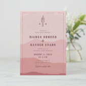 Invitation Dusty Pink Desert Cactus Mariage occidental (Debout devant)