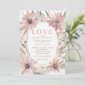 Invitation Dusty Pink Love est dans la Fête des mariées Bloom (Debout devant)