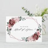 Invitation Dusty Pink Mauve Rose Serez-vous ma bonne d'honneu (Debout devant)