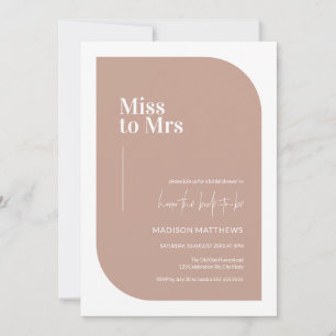 Invitation Dusty Pink Minimal Mlle Mme Fête des mariées