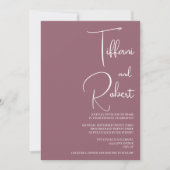 Invitation Dusty Pink Modern Minimalist Wedding (Devant)