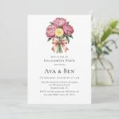 Invitation Dusty Pink Peonies et Lemon Engagement Party (Debout devant)