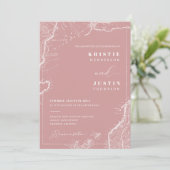 Invitation Dusty Pink Retro Voyage QR Code Mariage photo (Debout devant)