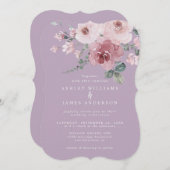 Invitation Dusty Pink Rose Fair Orchid Wedding (Devant / Derrière)