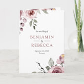 Invitation Dusty Pink Roses All in One QR Code Wedding (Devant)