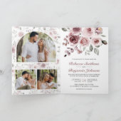 Invitation Dusty Pink Roses All in One QR Code Wedding (Intérieur)