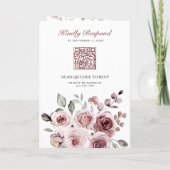 Invitation Dusty Pink Roses All in One QR Code Wedding (Dos)