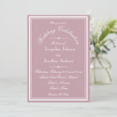 Invitation Dusty Pink tout en un site Web RSVP Mariage de cou (Debout devant)
