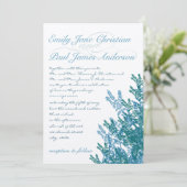 Invitation Dusty Placid Blue et Turquoise Wild Flower Mariage (Debout devant)