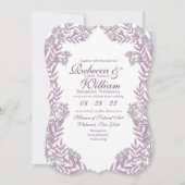 Invitation Dusty Plum violet Mariage Vintage Botanique (Devant)