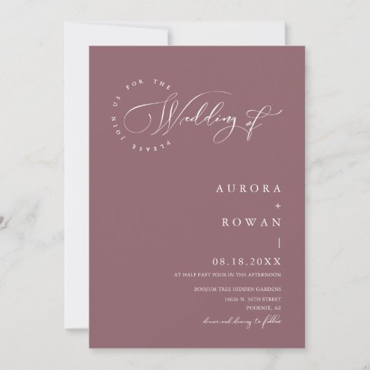 Invitation Dusty Purple Arch QR Code Mariage Photo (Devant)